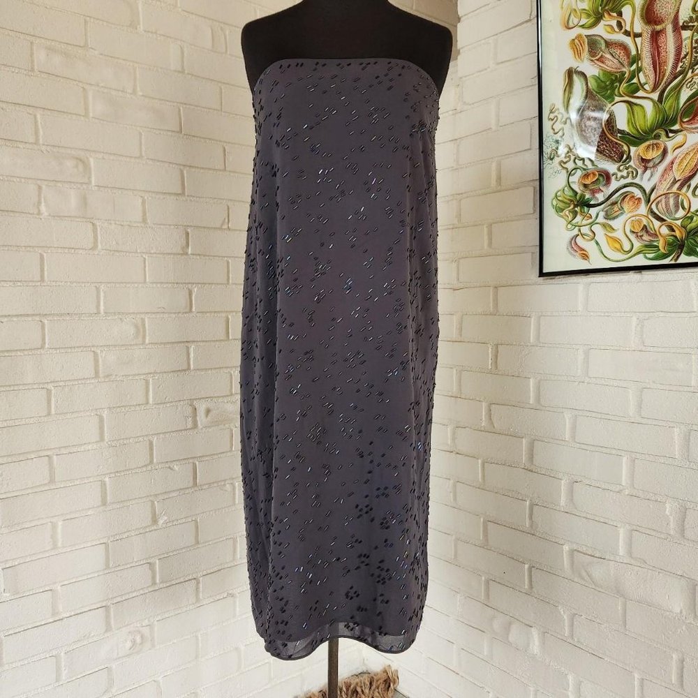 Calvin Klein corset beaded tube top dress